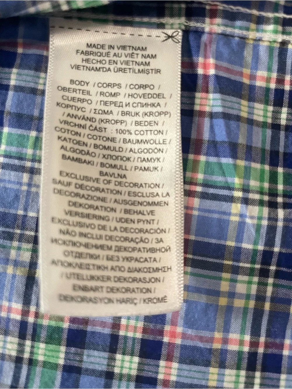 Ralph Lauren Plaid Button-Down Shirt - Blue, Green & White with Pink Accent